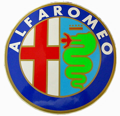 【中古】未使用品 アルファロメオ ロゴ エンブレム 純正ステッカー 30cm ビショーネ　3 【ベクトル 古着】 160127のサムネイル