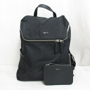 【中古】アニエスベー agnes b. ナイロン ミニ リュックサック デイパック バッグ 黒 ブラック 小物入れ付き 裏地付き JS22B-04 レディース ...