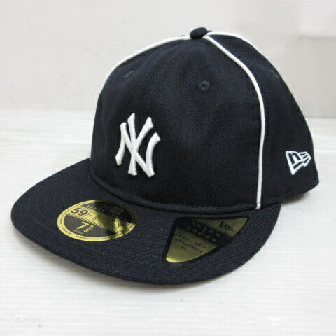 【中古】未使用品 ニューエラ NEW ERA 59FIFTY 5950 MLB ニューヨーク ヤンキース ベースボール キャップ 帽子 7 5/8 60.6cm ネイビー 正規品 メンズ 【ベクトル 古着】 240509