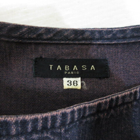 【中古】タバサ TABASA 半袖 デニム ロング ワンピース 36 インディゴ レディース 【ベクトル 古着】 240801