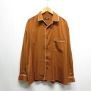 【中古】ハレ HARE 美品 パイピング ポリエステル 長袖 シャツ M 茶 ブラウン メンズ 【ベクトル 古着】 241223