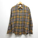 【中古】チャオパニック CIAOPANIC チェック柄 長袖 フランネル シャツ M グレー 微起毛 メンズ 【ベクトル 古着】 241223