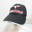 【中古】ブリヂストン ブリジストン BRIDGESTONE ツアーステージ TOUR STAGE ゴルフ キャップ 帽子 L 黒 ブラック アジャスター付き 裏...