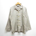 【中古】ダックス DAKS パジャマ シャツ トップス 長袖 胸ポケット M ベージュ チェック柄 ナイトウェア メンズ 【ベクトル 古着】 250212