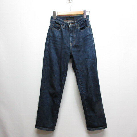 【中古】ユニクロ UNIQLO ハイライズ ストレート ジーンズ 23 インディゴ デニム パンツ ジッパーフライ レディース 【ベクトル 古着】 250304