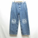 【中古】ロエベ LOEWE 極美品 ANAGRAM BAGGY JEANS アナグラム バギー ジーンズ デニム パンツ 40 ブルー 青 S359Y11X50...