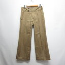【中古】マカフィー MACPHEE トゥモローランド ストライプ柄 ワイド バギー パンツ 38 ベージュ 麻混 ジッパーフライ 日本製 レディース 【ベクトル...