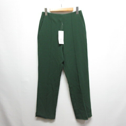 【中古】未使用品 ナチュラルビューティーベーシック NATURAL BEAUTY BASIC ハイウエスト テーパード パンツ M 深緑 グリーン ストレッチ センターシーム ジッパーフライ タグ付き レディース 【ベクトル 古着】 250416