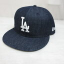 【中古】未使用品 ニューエラ NEW ERA 9FIFTY MLB ロサンゼルス ドジャース インディゴ デニム ベースボール キャップ 帽子 M-L スナップ...