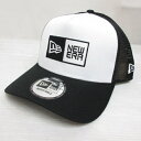 【中古】未使用品 ニューエラ NEW ERA A-Frame トラッカー ボックスロゴ メッシュ キャップ 帽子 白×黒 アジャスタブル 正規品 メンズ 【ベク...