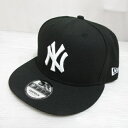 【中古】未使用品 ニューエラ NEW ERA 9FIFTY MLB ニューヨーク ヤンキース ベースボール キャップ 帽子 M-L 黒 ブラック スナップバック...