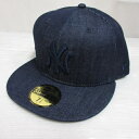 【中古】未使用品 ニューエラ NEW ERA 59FIFTY 5950 MLB ニューヨーク ヤンキース インディゴ デニム ベースボール キャップ 帽子 7 ...