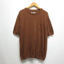 【中古】フリークスストア FREAKS STORE 半袖 ニット カットソー Tシャツ L 茶 ブラウン メンズ 【ベクトル 古着】 250515(4)