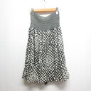 【中古】トランク TRUNK HIROKO KOSHINO ウエストリブ バルーン スカート 38 黒×グレー 総柄 裏地付き 日本製 ヒロココシノ レディース 【ベクトル 古着】 250523