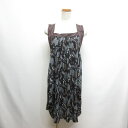 【中古】トランク TRUNK HIROKO KOSHINO 総柄 キャミ ワンピース 40 黒 ブラック 日本製 ヒロココシノ レディース 【ベクトル 古着】 250526