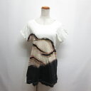 【中古】ヒロココシノ HIROKO KOSHINO 半袖 プリント Tシャツ カットソー チュニック 40 オフホワイト 日本製 レディース 【ベクトル 古着】 250527