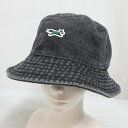 【中古】ペニーズ PENNEY'S × ニューハッタン NEW HATTAN 美品 FOX ヘッド デニム バケット ハット 帽子 L/XL 黒 ブラック フォ...