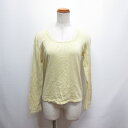 【中古】ヒロココシノ HIROKO KOSHINO 長袖 コットン ニット カットソー 薄手 38 黄 イエロー レディース 【ベクトル 古着】 250703