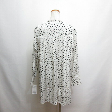 【中古】未使用品 シンプリシテェ SIMPLICITE ドット柄 長袖 チュニック ブラウス F 生成 バックプリーツ タグ付き レディース 【ベクトル 古着】 250703