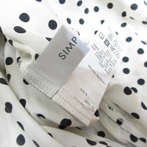 【中古】未使用品 シンプリシテェ SIMPLICITE ドット柄 長袖 チュニック ブラウス F 生成 バックプリーツ タグ付き レディース 【ベクトル 古着】 250703