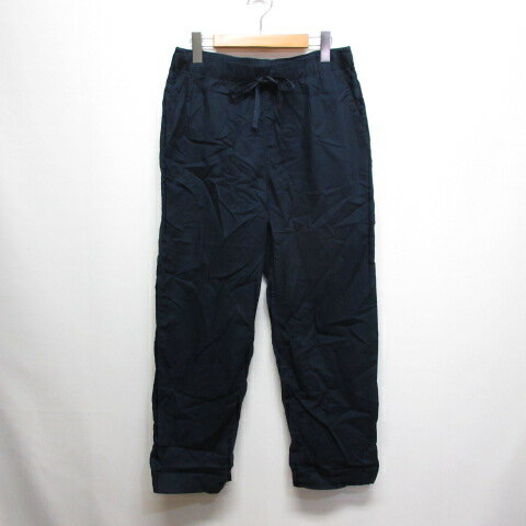 【中古】ユニクロ UNIQLO コットン リラックス アンクル パンツ L ネイビー レディース 【ベクトル 古着】 250710のサムネイル