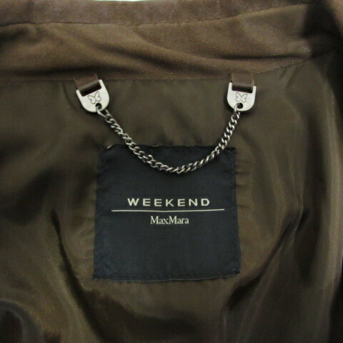 【中古】マックスマーラ ウィークエンドライン MAX MARA WEEKEND LINE 山羊革 ラムレザー テーラード ジャケット 40 茶 ブラウン 背抜き ゴートスキン レディース 【ベクトル 古着】 260113 3