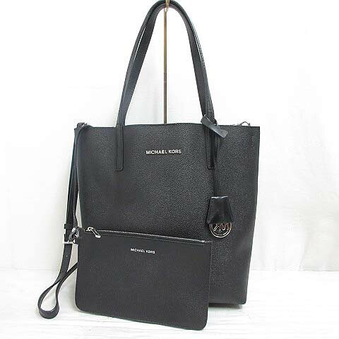 【中古】マイケルコース MICHAEL KORS レザー 2WAYショルダー トート バッグ ポーチ付き 黒 ブラック レディース 【ベクトル 古着】 260222