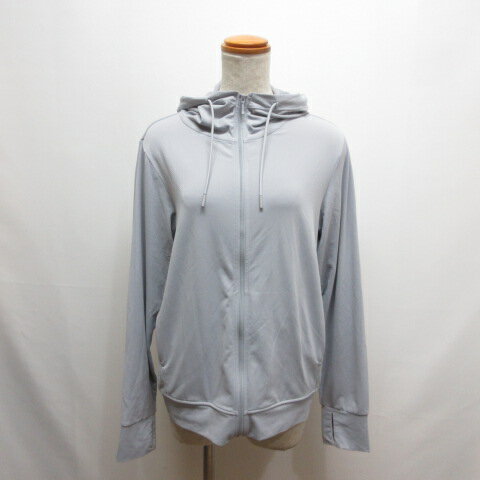【中古】ユニクロ UNIQLO エアリズム UVカット メッシュ フルジップ パーカー L ブルーグレー レディース 【ベクトル 古着】 260227