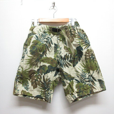 【中古】グラミチ GRAMICCI 美品 WEATHER ST-SHORTS ウェザー ST ショーツ XS ベージュ GMP-20S017 ボタニカル柄 ショートパンツ メンズ 【ベクトル 古着】 260309