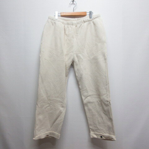 【中古】レスティエン LES TIEN スウェット パンツ 裏起毛 M オフホワイト ウエストゴム アメリカ製 メンズ 【ベクトル 古着】 260313