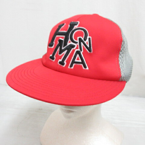 Hats - 【中古】本間ゴルフ HONMA 帽子 メッシュ キャップ フリーサイズ 赤×グレー メンズ 【ベクトル 古着】 260410