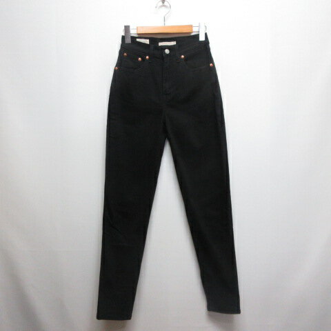 Rakuten - 【中古】リーバイスプレミアム Levis PReMIUM ハイライズ BORROWED FROM THE BOYS デニム パンツ 24 黒 ブラック ストレッチ ジッパーフライ レディース 【ベクトル 古着】 260410