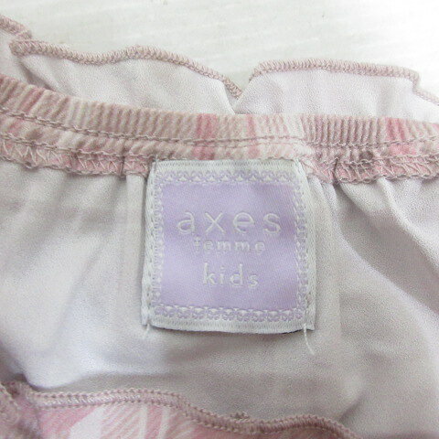 【中古】アクシーズファム axes femme kids 長袖 ドッキング ワンピース 130 ピン...