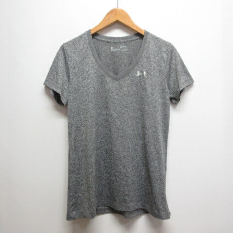 【中古】アンダーアーマー UNDER ARMOUR 美品 テック Vネック 半袖 Tシャツ SM グレー 1255839 スポーツ トレーニング レディース 【ベクトル 古着】 260526