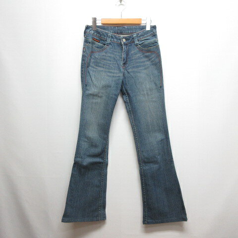[Used] Bobson Bootcut Flare Denim Jeans, Size 63cm, Blue, Low Rise, Stretch, Women's [Vector Used Clothing] 260617