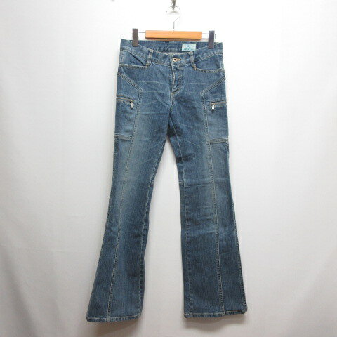 [Used] KUMIKYOKU Bootcut Flare Denim Jeans, Size 2, Blue, Stretch, Low Rise, Zip Pockets, Zipper Fly, Women's [Vector Used Clothing] 260617
