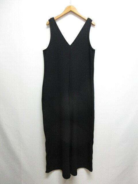 【中古】ザラ ZARA 美品 Vネック サロペット オールインワン M 黒 ブラック ストレッチ レディース 【ベクトル 古着】 260724