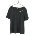 【中古】バレンザポースポーツ VALENZA PO SPORTS ロゴ ライトストーン装飾 半袖 Tシャツ カットソー 黒 ブラック 40 レディース 【ベクトル 古着】 240209