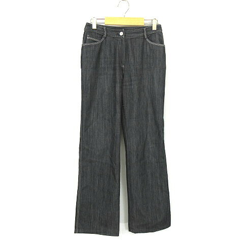 【中古】レリアン Leilian ストレート デニム パンツ 黒 ブラック 11 レディース 【ベクトル 古着】 241115