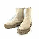 【中古】マノヴィエトスカーネ MANOVIE TOSCANE サイドゴア ラバーブーツ 37 ベージュ レディース 【ベクトル 古着】 241219(4)