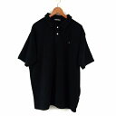 【中古】ゴッドセレクショントリプルエックス GOD SELECTION XXX パイル地 ポロシャツ ロゴ ワンポイント L 黒 ブラック ☆AA★ メンズ 【ベクトル 古着】 250530(4)