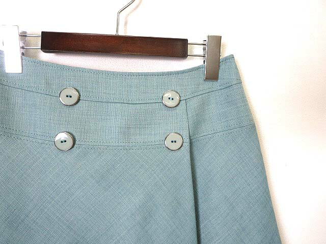 【中古】エンターテイナー Entertainer スカート フレア タック 前ボタン M 青緑 レディース 【ベクトル 古着】 190820 ベクトルプレミアム店