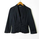 【中古】インディヴィ INDIVI ジャケット タキシードカラー ストレッチ 1ボタン パフスリーブ 長袖 S 36 黒 ブラック レディース 【ベクトル 古着】 210921