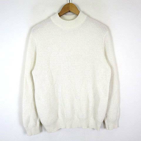 【中古】ユニクロ UNIQLO ニット ミドルゲージ モックネック セーター ウール 長袖 XL オフ白 アイボリー 大きいサイズ レディース 【ベクトル 古着】 240119