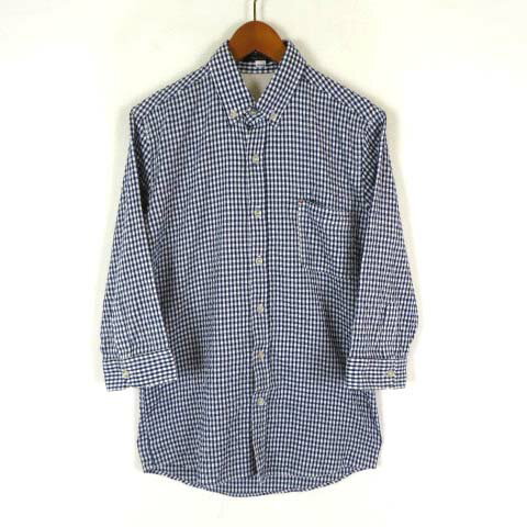 【中古】チャオパニック CIAOPANIC シャツ チェック シアサッカー ボタンダウン コットン 7分袖 M 紺 ネイビー 白 ホワイト メンズ 【ベクトル 古着】 240823 【中古】チャオパニック CIAOPANIC シャツ チェック シアサッカー ボタンダウン コットン 7分袖 M 紺 ネイビー 白 ホワイト メンズ 【ベクトル 古着】 240823