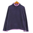 【中古】エディーバウアー EDDIE BAUER トップス フリース プルオーバー ハイネック バイカラー 長袖 M 紫 パープル くすみピンク スポーツウエア...
