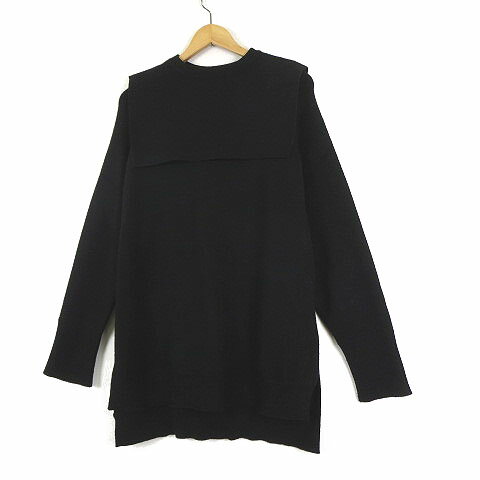 【中古】シニカル CYNICAL ビッグ ニット チュニック ワンピース 付け襟付 サイドスリット ロングテール 長袖 M 02 黒 ブラック レディース 【ベクトル 古着】 241227 【中古】シニカル CYNICAL ビッグ ニット チュニック ワンピース 付け襟付 サイドスリット ロングテール 長袖 M 02 黒 ブラック レディース 【ベクトル 古着】 241227