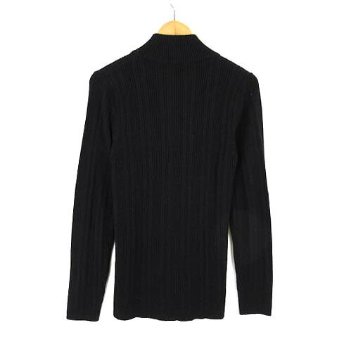 【中古】HIT MAKER ライトオン カーディガン リブ ニット ハイネック ジップアップ ストレッチ 長袖 L 黒 ブラック メンズ 【ベクトル 古着】 250204