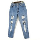 【中古】リーバイス Levi's 550 デニムパンツ ジーンズ リラックスフィット テーパードレッグ ダメージ加工 M12 インディゴブルー メンズ 【ベクトル 古着】 250210(4)