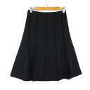 【中古】ケーティー キヨコ タカセ K.T KIYOKO TAKASE スカート ボックスプリーツ ウール シースルー ストレッチ ミディ丈 M 9 黒 ブラック レディース 【ベクトル 古着】 250214